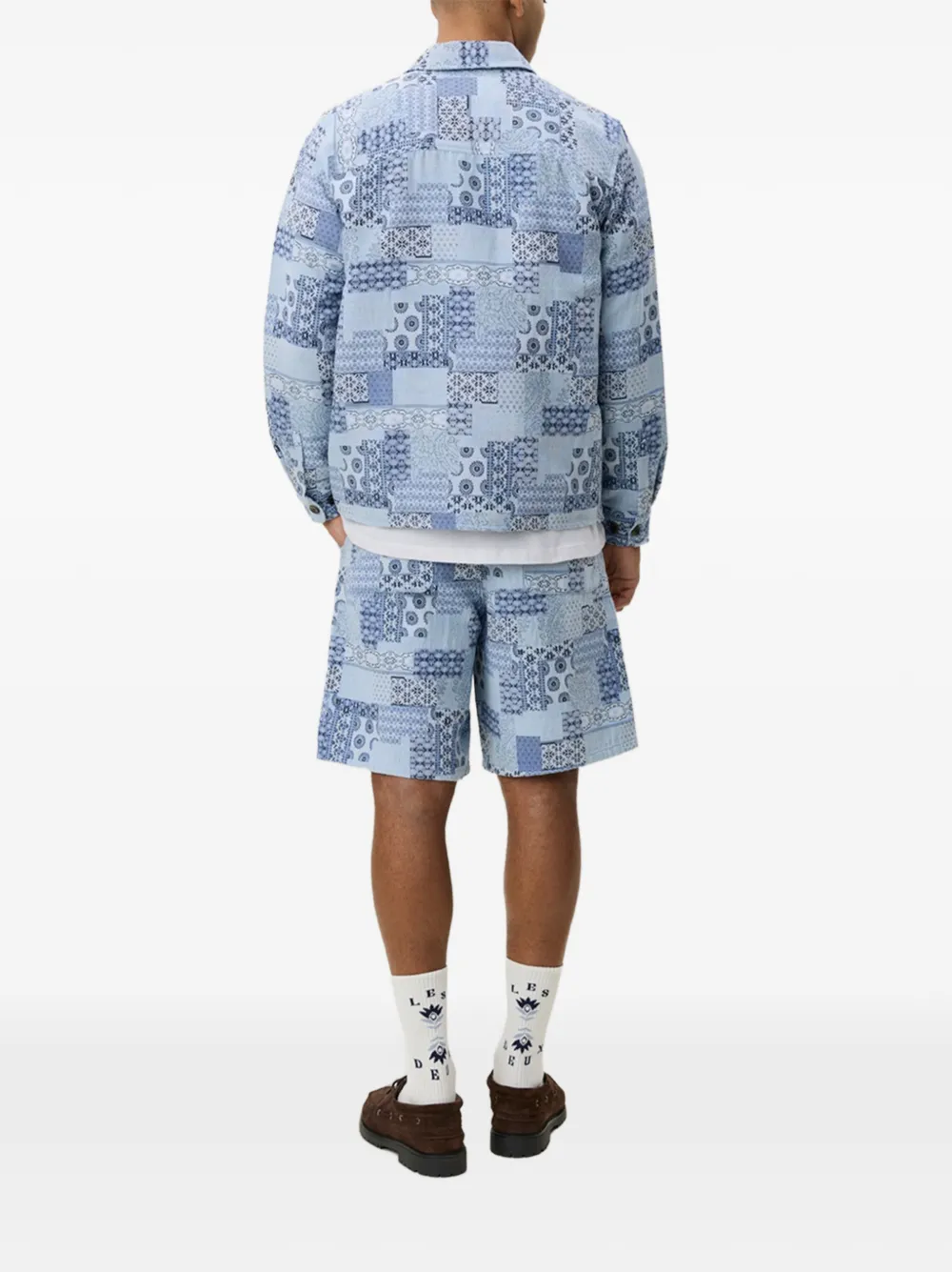 Les Deux Patchwork jack met paisley-print Blauw