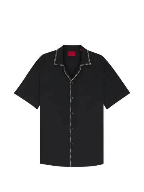 HUGO blanket-stitch short-sleeve shirt