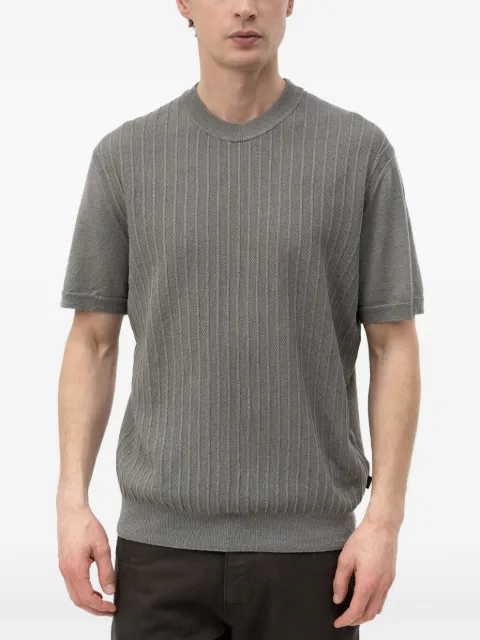 BOSS ribbed-knit short-sleeve sweater