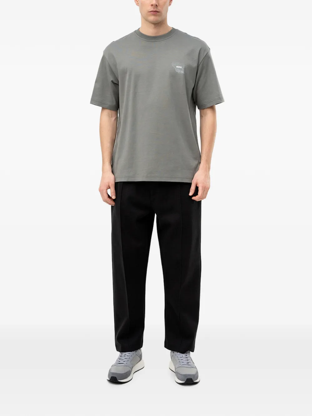 BOSS T-shirt met print Grijs