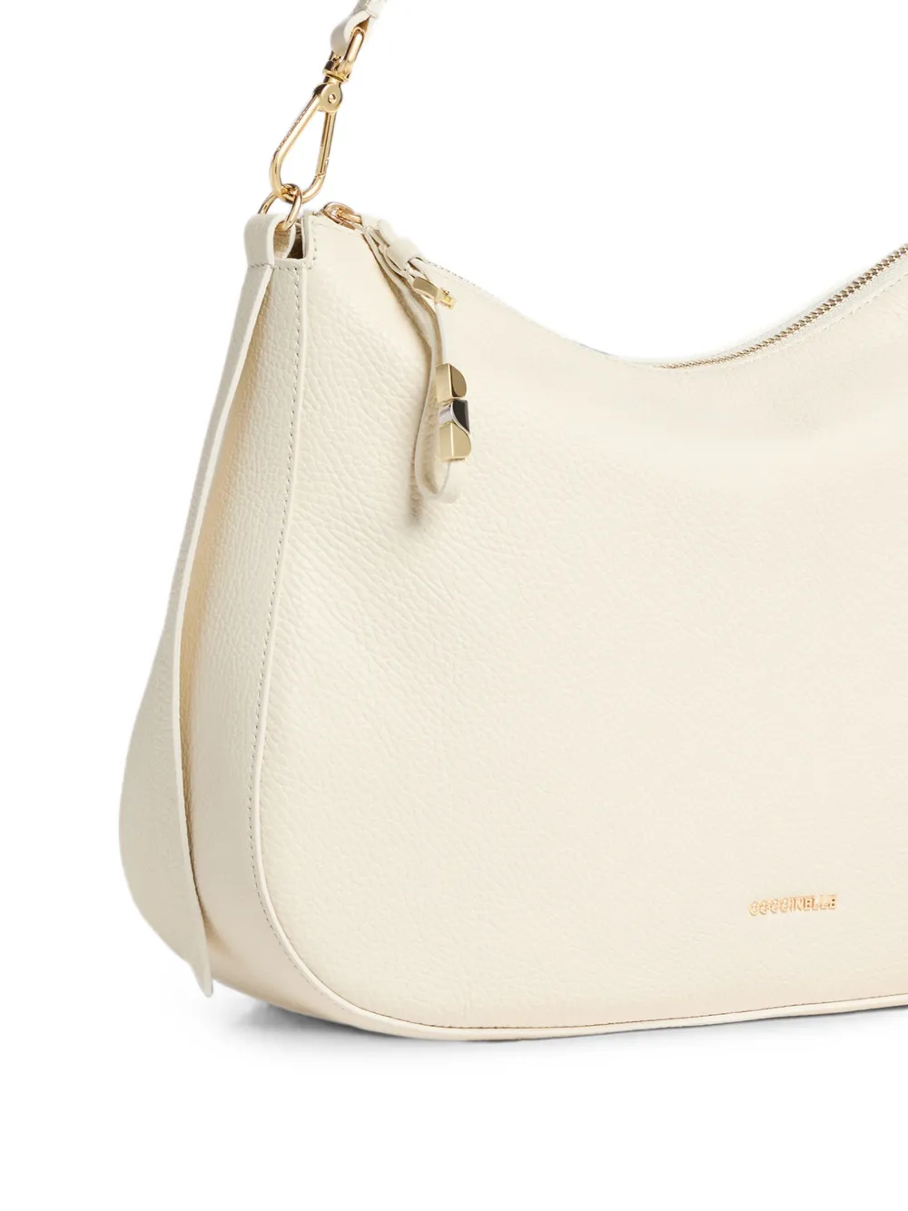 Coccinelle Kleine Nory leren schoudertas Beige