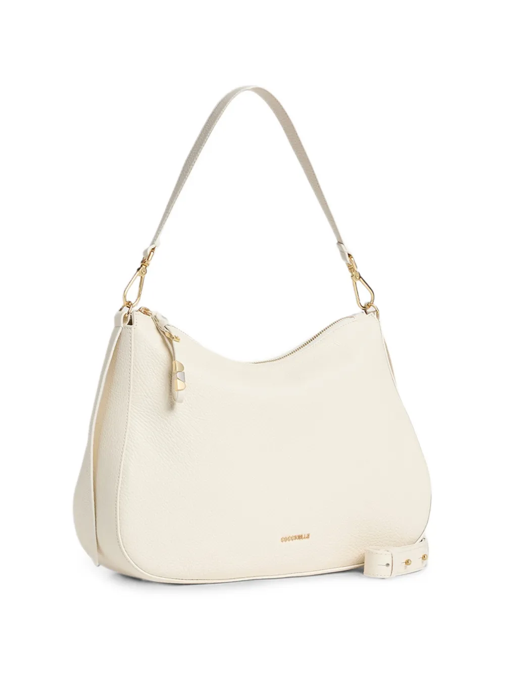 Coccinelle Kleine Nory leren schoudertas Beige