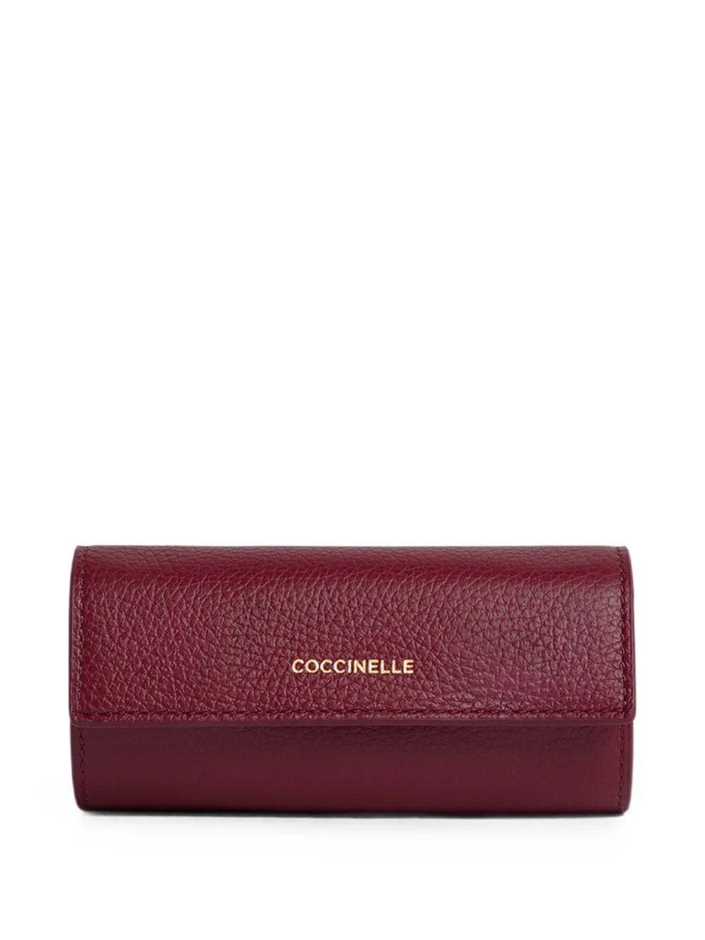 Coccinelle medium logo-print pebbled-leather jewellery case - Rot