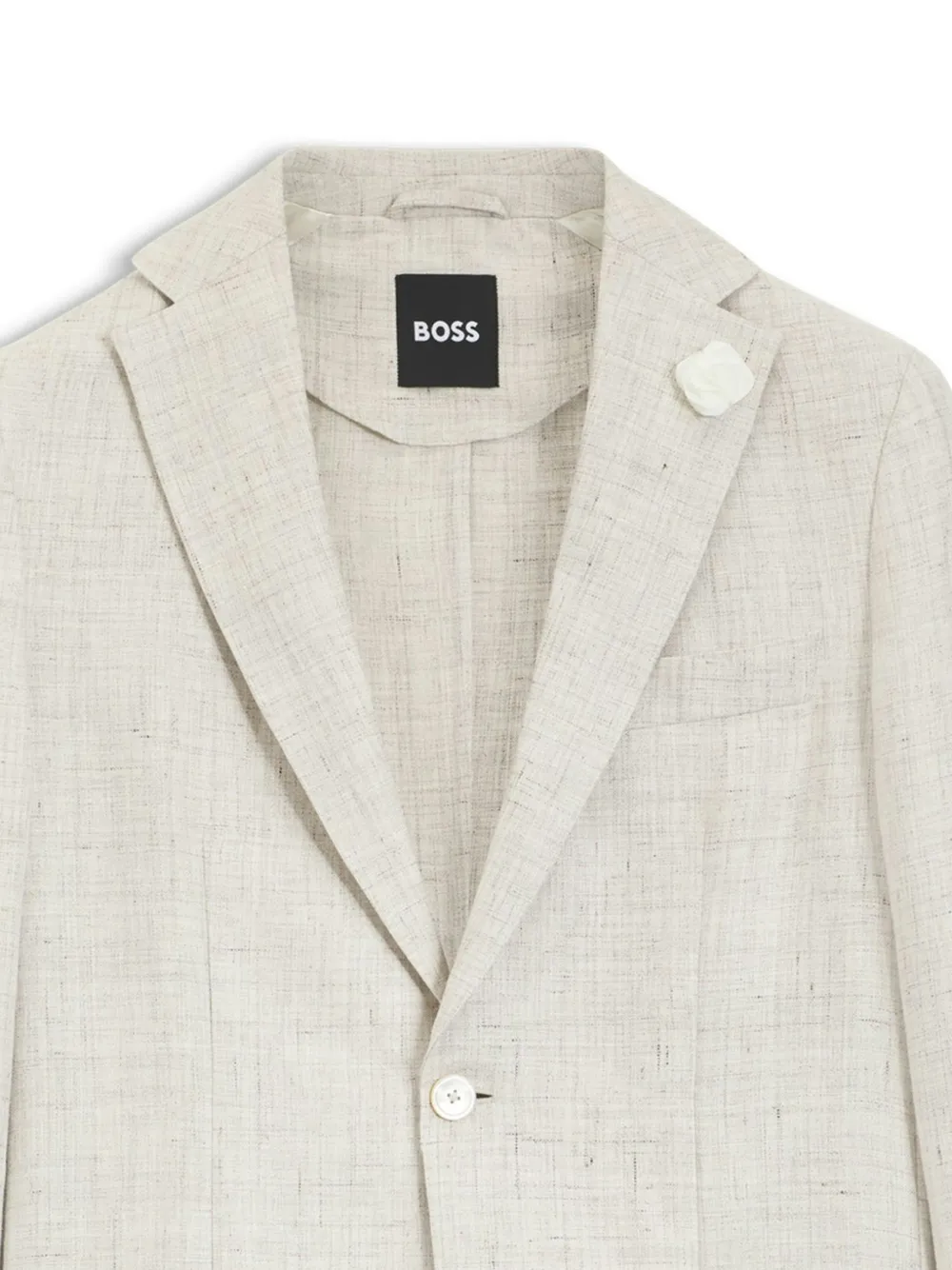 BOSS Blazer met enkele rij knopen Beige
