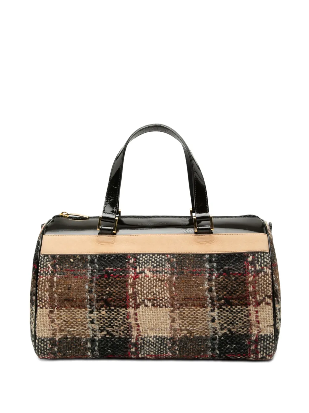 Burberry Pre-Owned 2000-2017 Plaid Wool boston bag - Brown