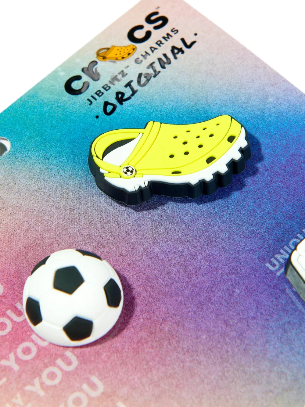 Crocs Kids Jibbitz football shoe accessories (five-pack set) Geel