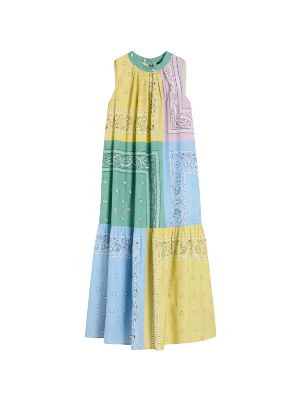 Weekend Max Mara bandana-print tiered shift maxi dress - Grün