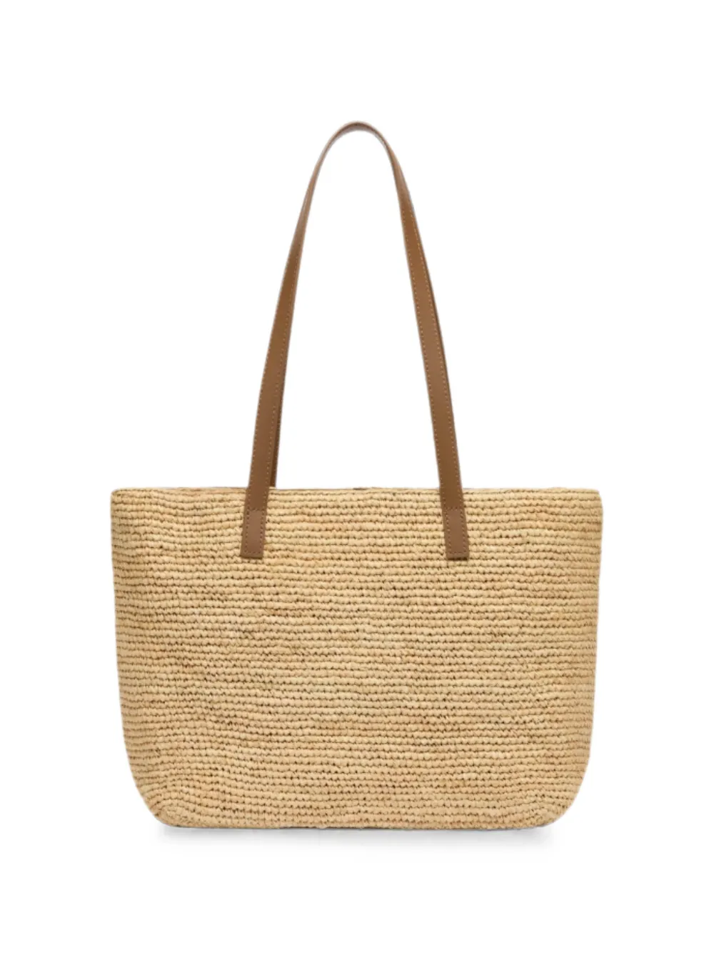 MC2 Saint Barth Raffia City schoudertas met bloemapplicatie Beige