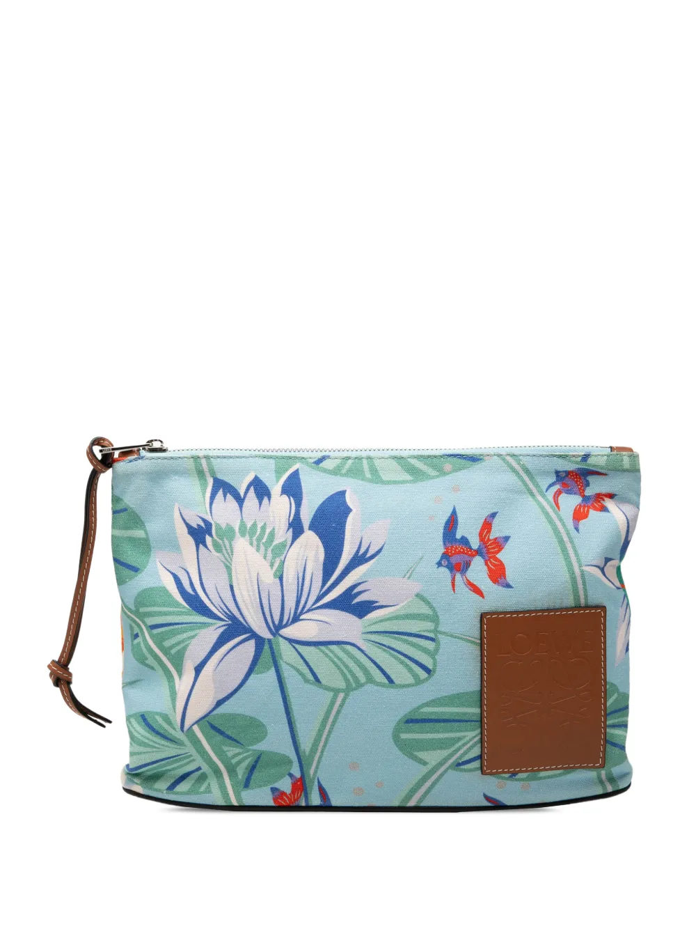 Loewe Pre-Owned 2020 Paulas Ibiza Canvas Waterlily Print pouch - Blu