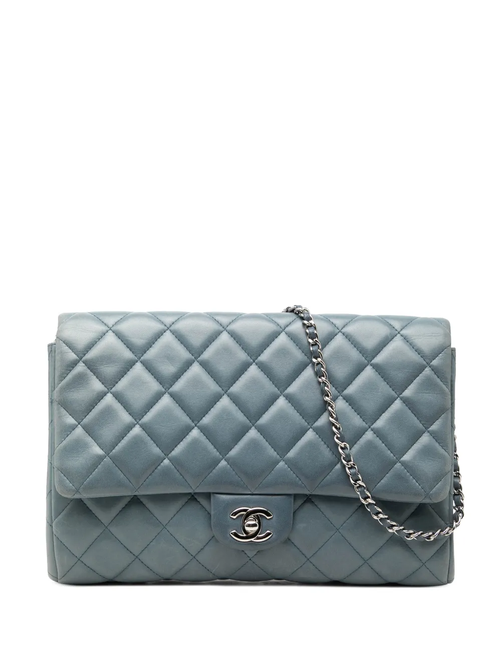CHANEL Pre-Owned 2012-2013 CC Quilted Lambskin Flap Clutch with Chain shoulder bag - Blu