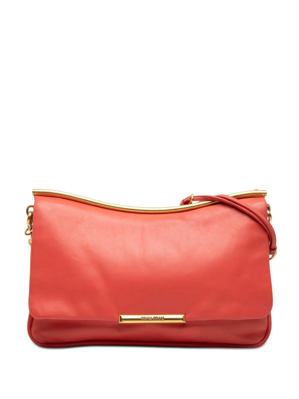 Miu Miu Pre-Owned 2010-2026 Nappa Frame Flap Chain crossbody bag - Arancione
