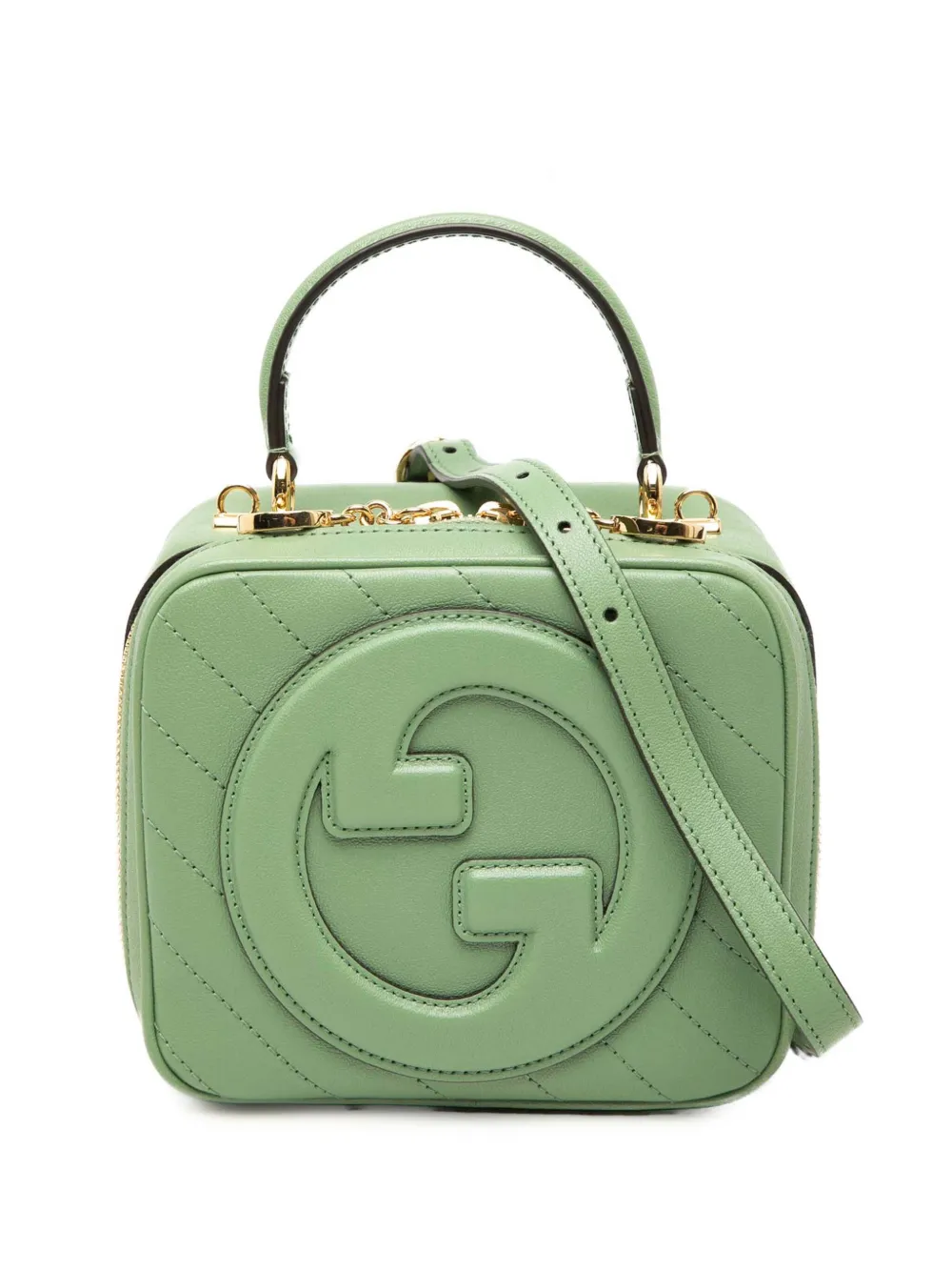 Gucci Pre-Owned 2016-2026 Matelasse Calfskin Blondie Top Handle satchel - Verde