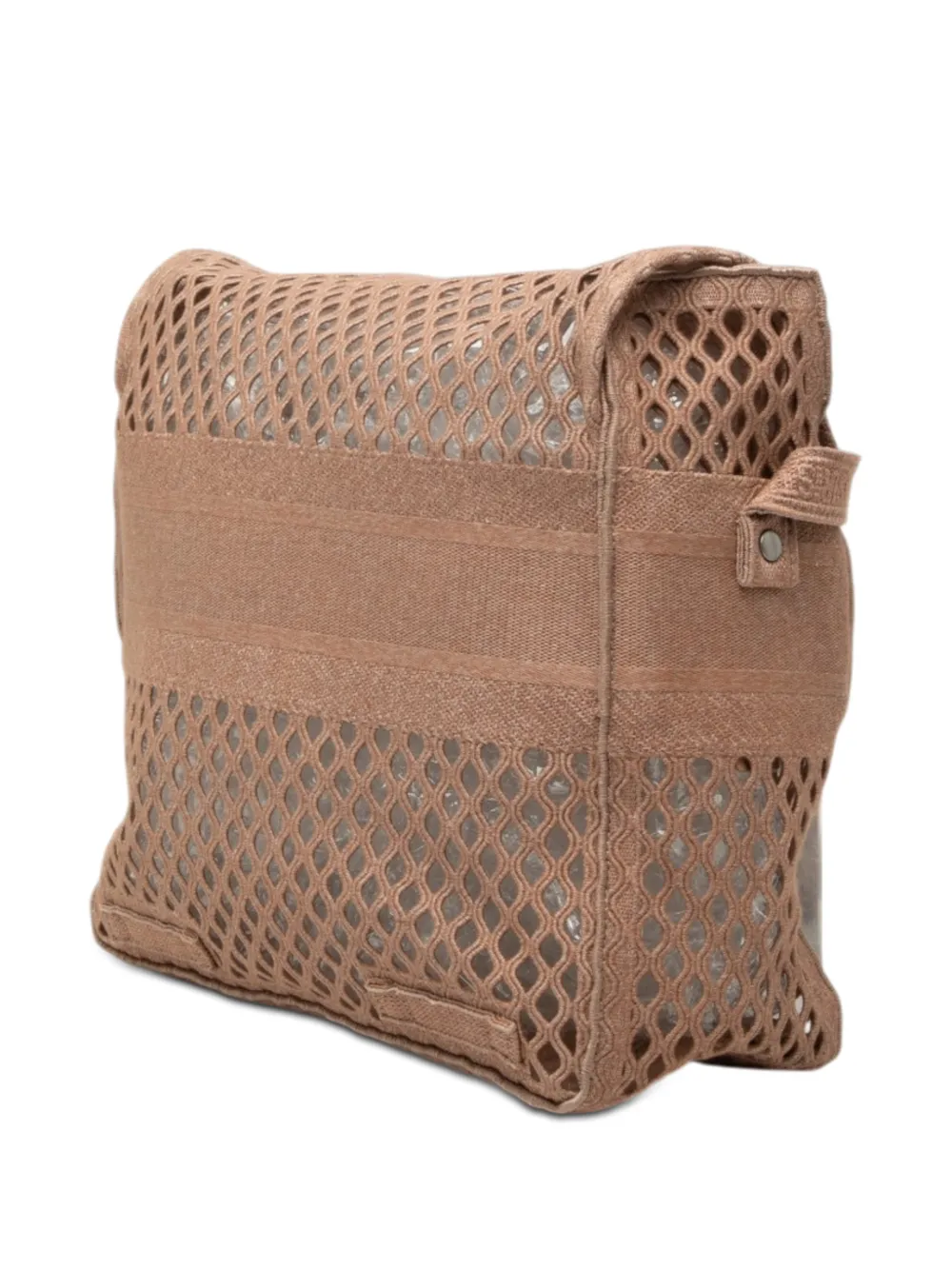  Christian Dior Pre-owned 2020 Large Embroidered Mesh Canvas Diorcamp Messenger Bag Crossbody Bag - Marron 