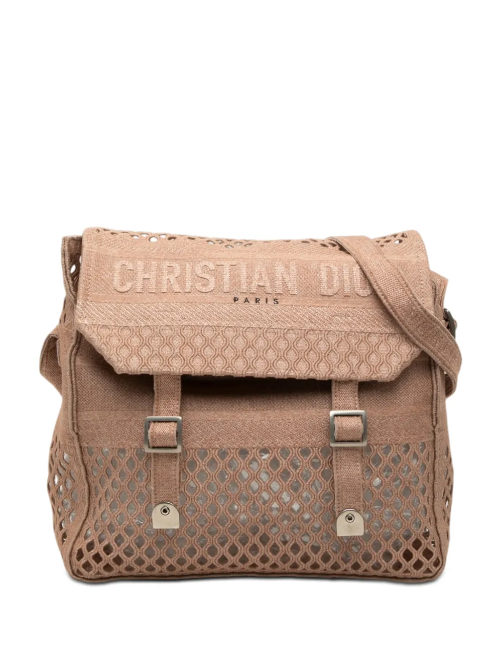 Christian Dior Pre-Owned 2020 Large Embroidered Mesh Canvas Diorcamp Messenger Bag crossbody bag - Brown