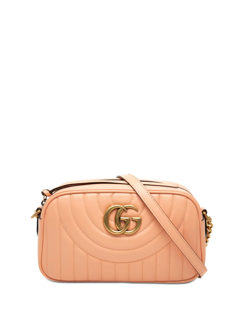 Gucci Pre-Owned 2016-2026 Small GG Marmont Matelasse Calfskin Vertical Ring crossbody bag - Arancione