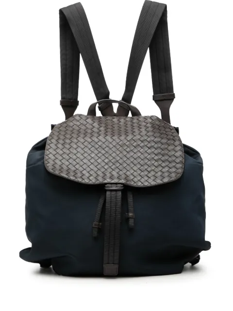 Bottega Veneta Pre-Owned mochila Intrecciato de lona y piel de napa con diseño Intrecciato y solapa 2012-2026