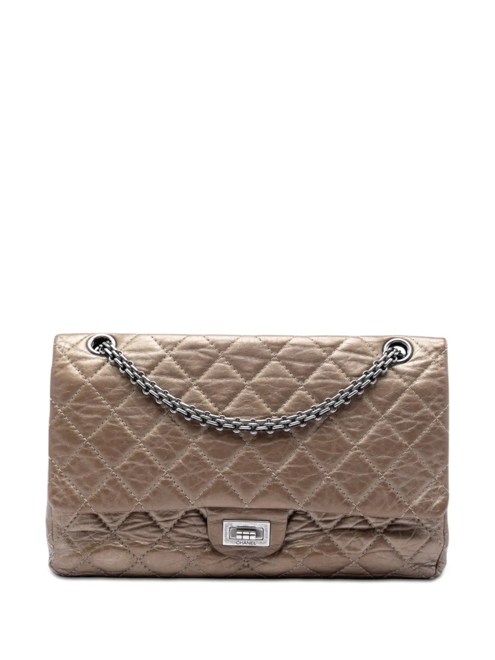 CHANEL Pre-Owned 2012 Quilted Metallic Aged Calfskin Reissue 2.55 Double Flap 226 shoulder bag - Marrone