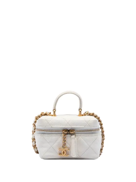 CHANEL Pre-Owned 2021 Mini Caviar Chain Zip Around Vanity Case satchel