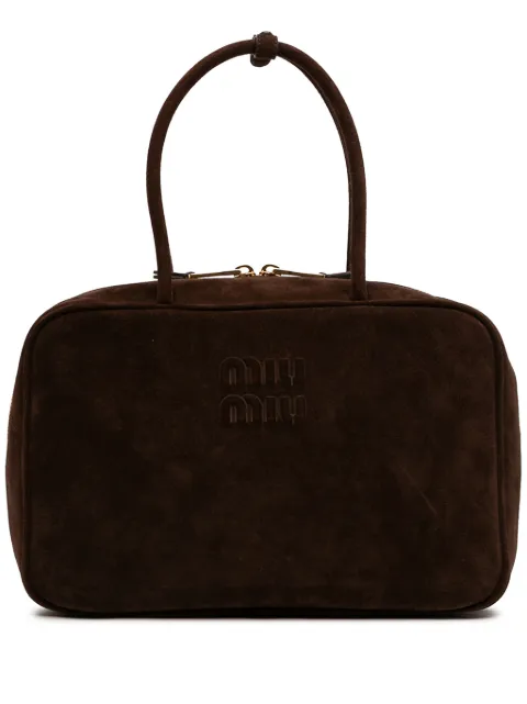 Miu Miu Pre-Owned 2010-2026 Large Suede Logo Beau shoulder bag