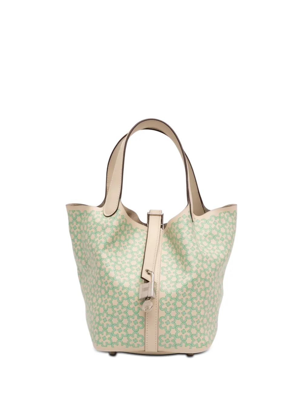 Hermès Pre-Owned 2022 Swift Lucky Daisy Picotin Lock 18 handbag - Bianco