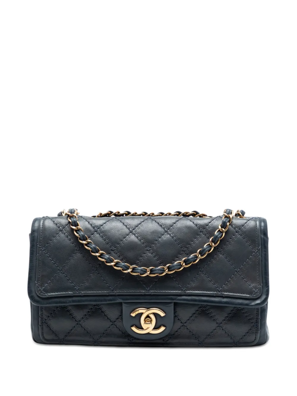 CHANEL Pre-Owned 2014 Medium CC Quilted Iridescent Calfskin Sheriff Star Flap shoulder bag - Blu