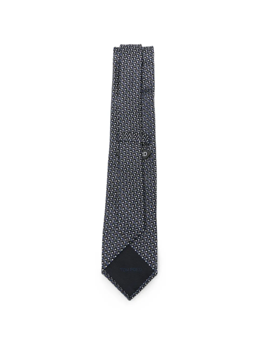 TOM FORD Zijden stropdas met geometrisch patroon Blauw