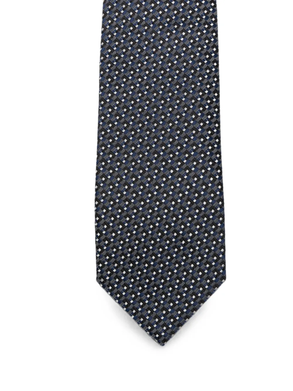 TOM FORD Zijden stropdas met geometrisch patroon Blauw