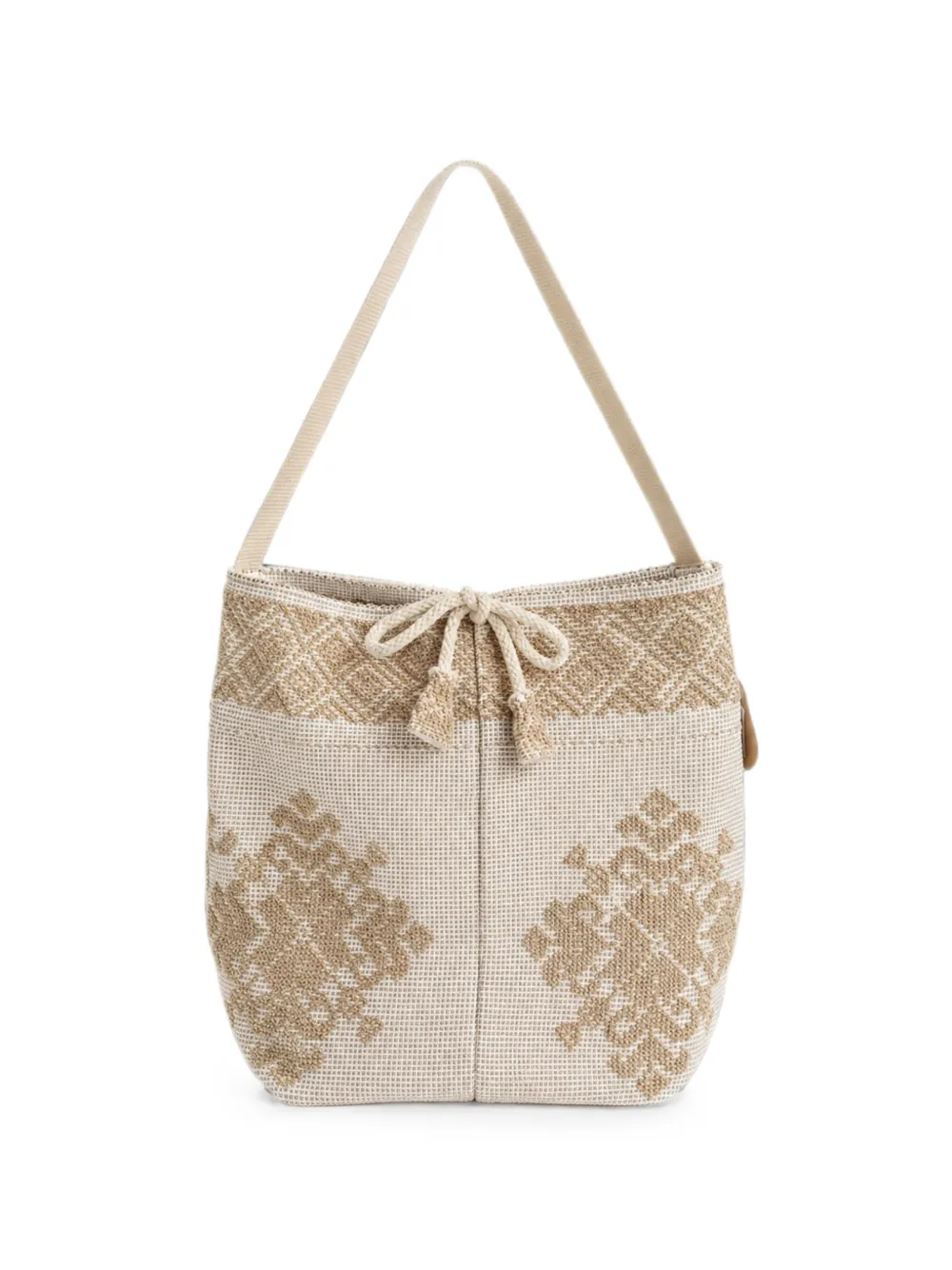 Le Daf Rosone embroidered tote bag - Toni neutri