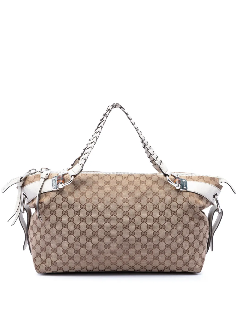 Gucci Pre-Owned 2016-2026 Medium GG Canvas Bamboo Bar tote bag - Toni neutri