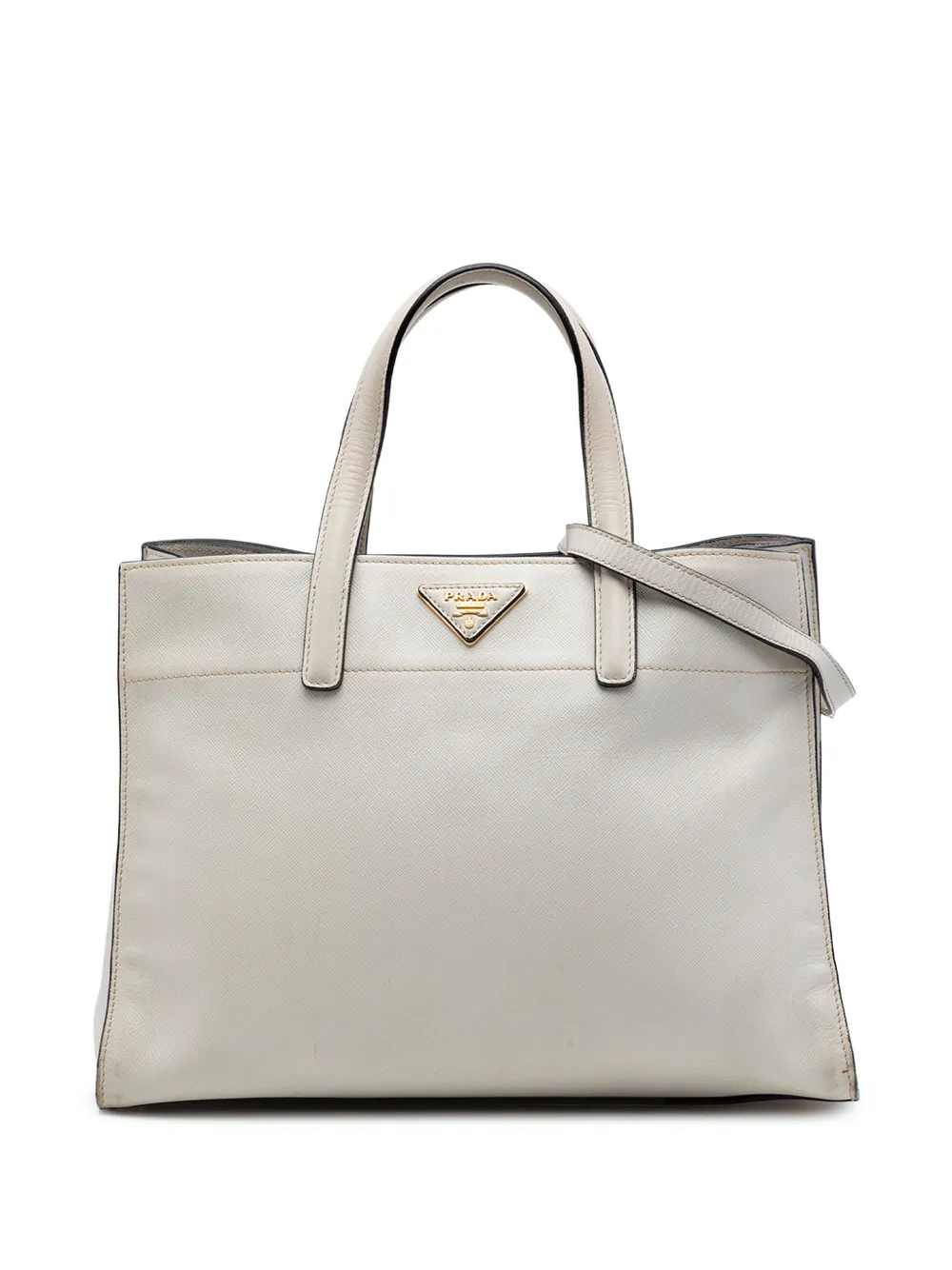 Prada Pre-Owned 2010-2026 Saffiano Soft Triple Pocket Tote satchel - Bianco