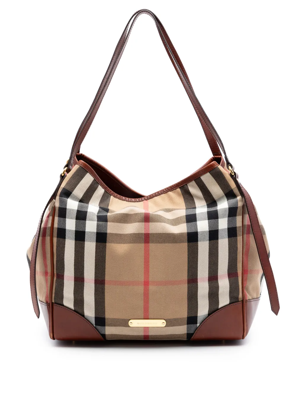 Burberry Pre-Owned 2000-2017 Small House Check Canvas Bridle Canterbury tote bag - Brown