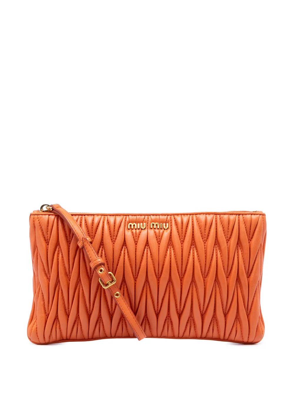 Miu Miu Pre-Owned 2010-2026 Matelasse Nappa clutch bag - Arancione