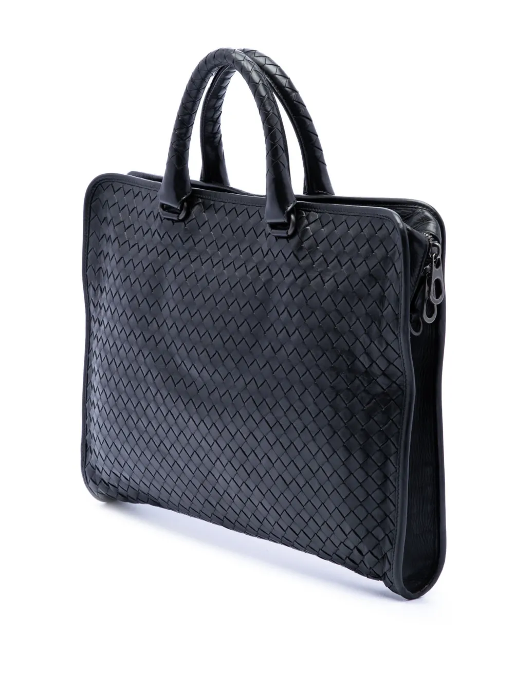  Bottega Veneta Pre-owned Bolso De Mano Briefcase En Piel De Napa Con Diseño Intrecciato 2012-2026 - Negro 