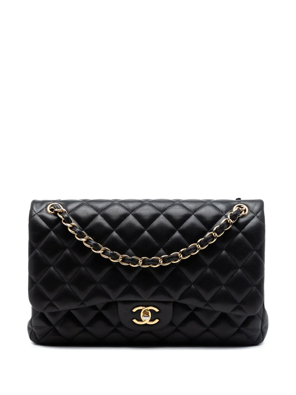 CHANEL Pre-Owned 2012-2013 Jumbo Classic Lambskin Double Flap shoulder bag - Nero