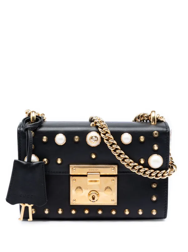 Gucci Pre-Owned 2016-2026 スモール パール スタッズ レザー