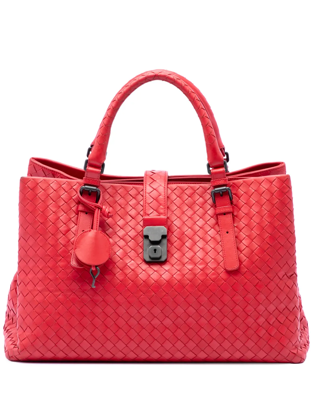 Bottega Veneta Pre-Owned 2012-2026 mittelgroße Intrecciato Roma Tote Bag aus Nappaleder - Rot