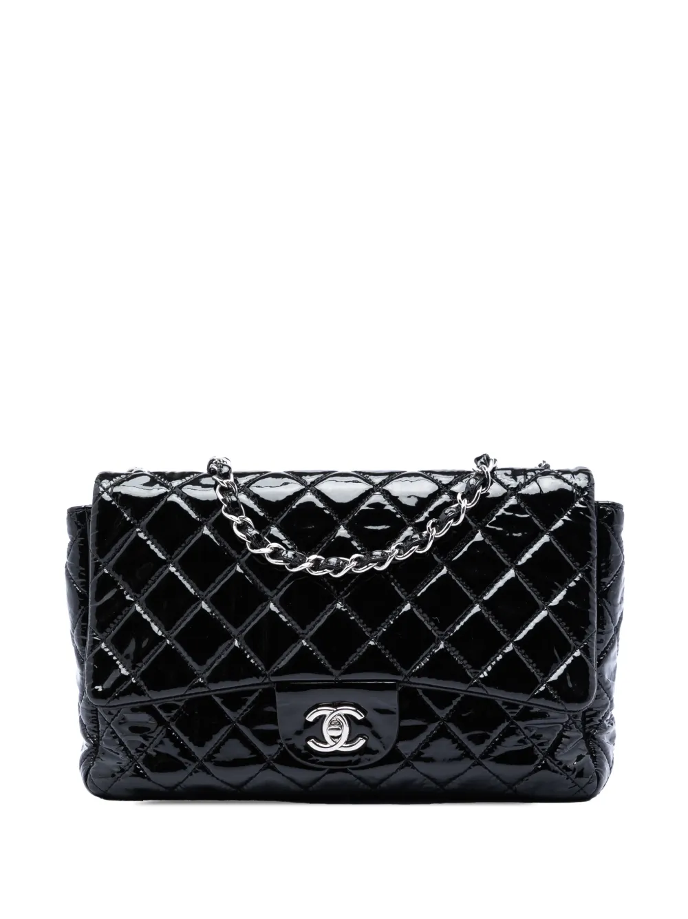 CHANEL Pre-Owned 2008-2009 Jumbo Classic Patent Single Flap shoulder bag - Nero