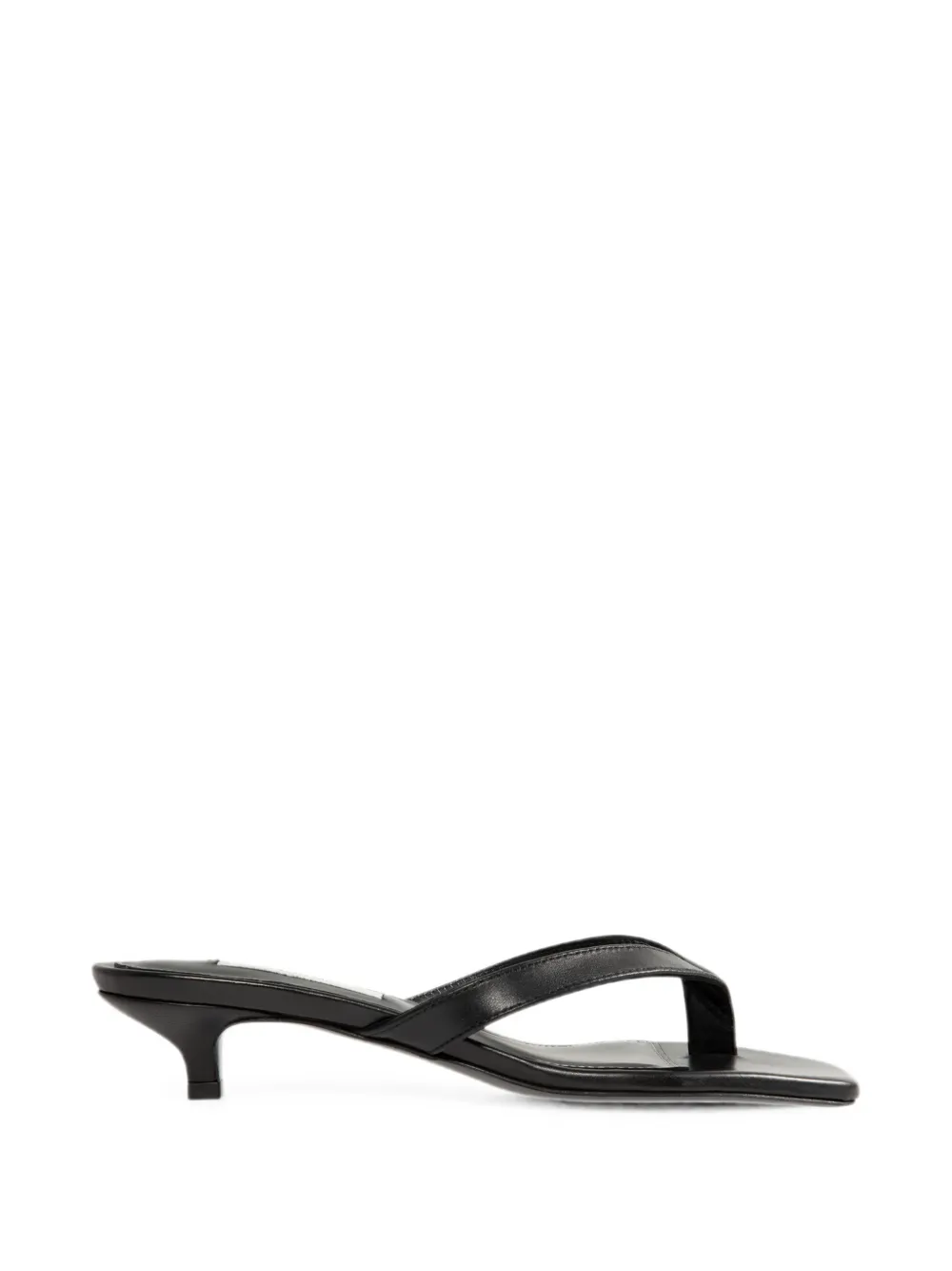 TOTEME leather square-toe sandals Zwart