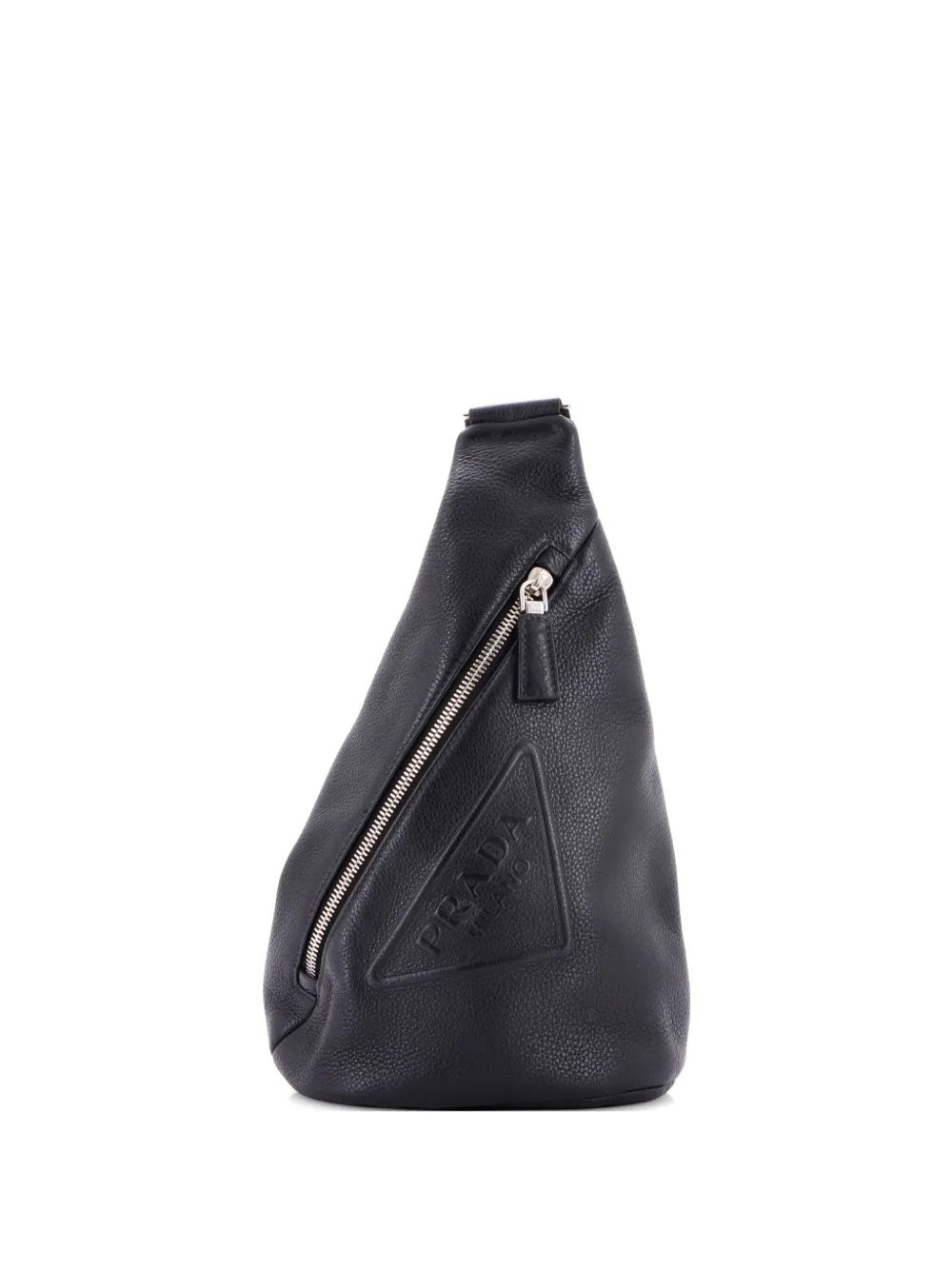 Prada Pre-Owned Triangle Logo Sling Bag Leather backpack - Nero