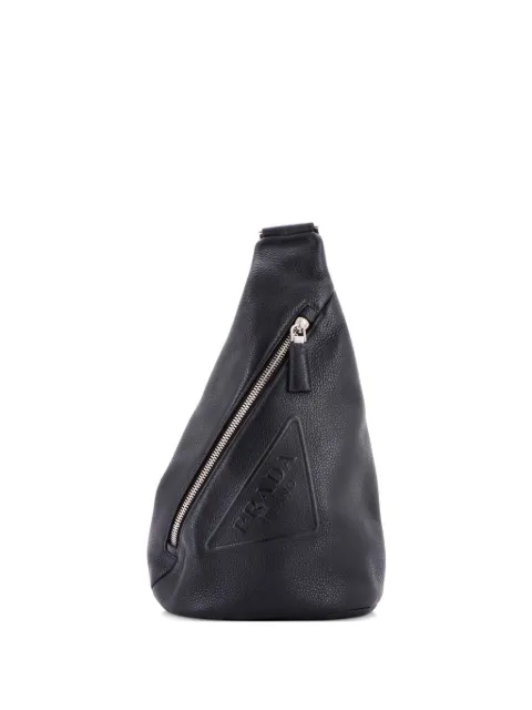 Prada Pre-Owned mochila de piel con logo de triángulo