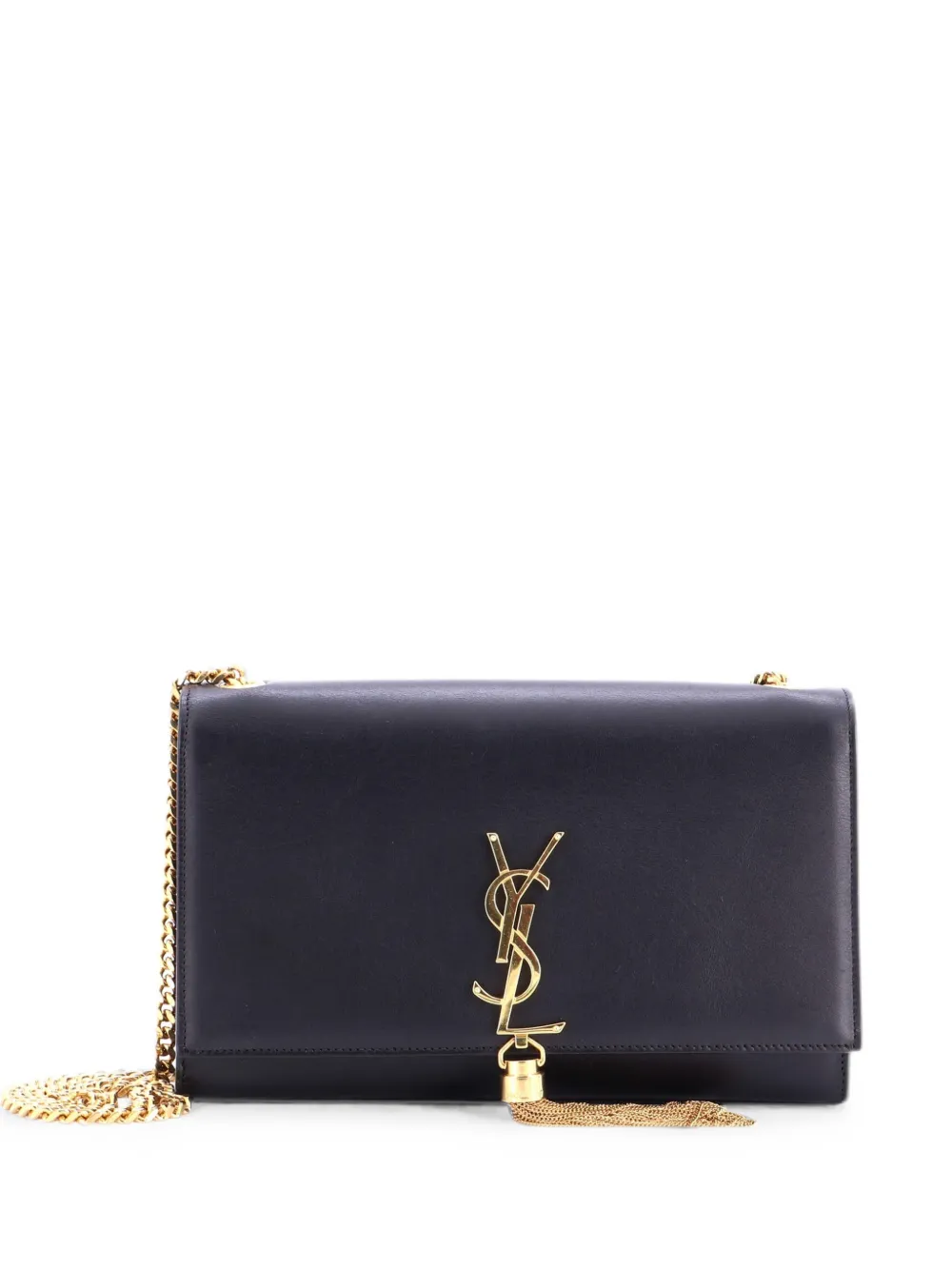 Saint Laurent Pre-Owned Borsa a tracolla Classic Monogram media in pelle con nappa - Nero
