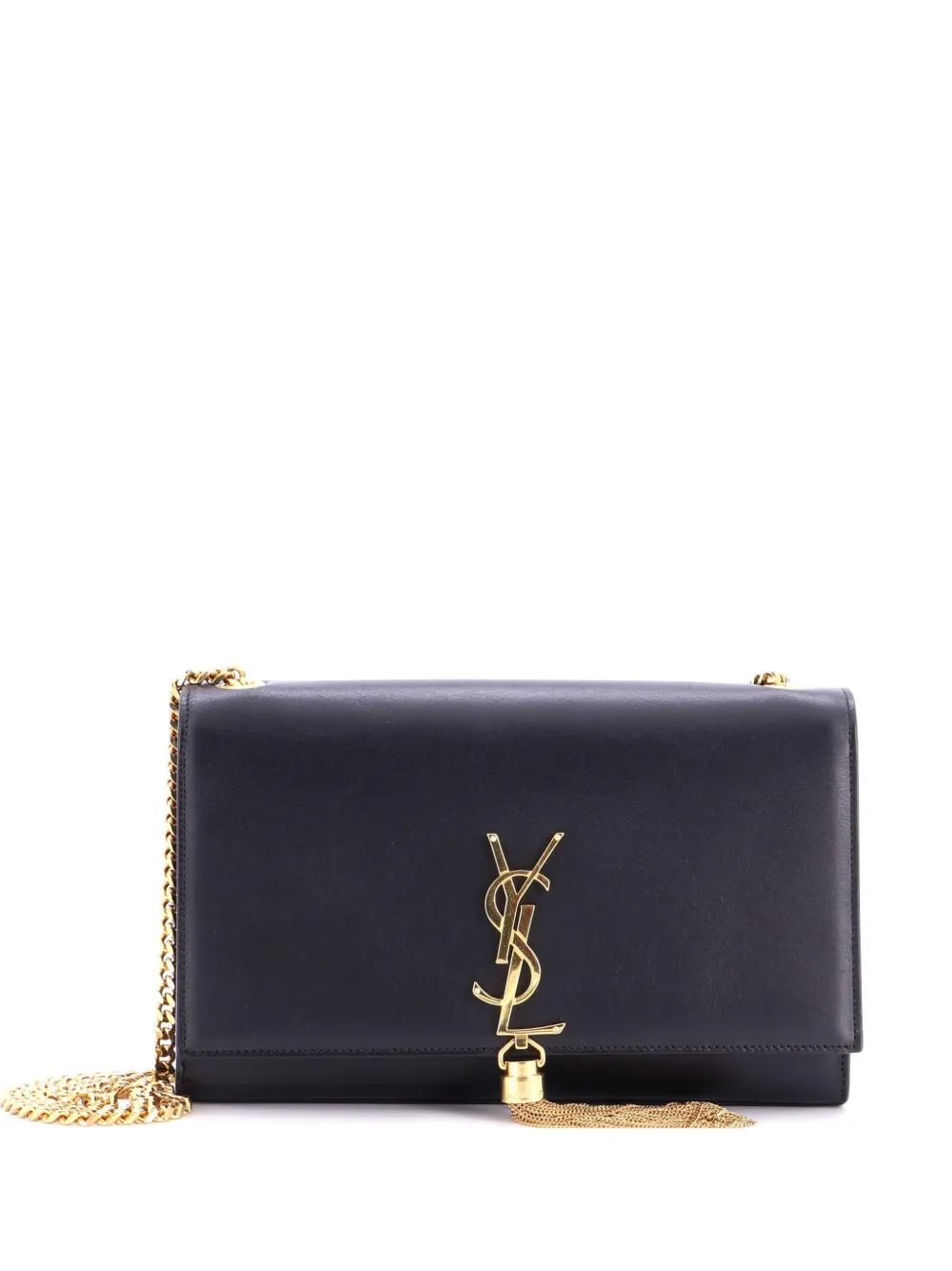 Saint Laurent Pre-Owned Borsa a tracolla Classic Monogram media in pelle con nappa - Nero