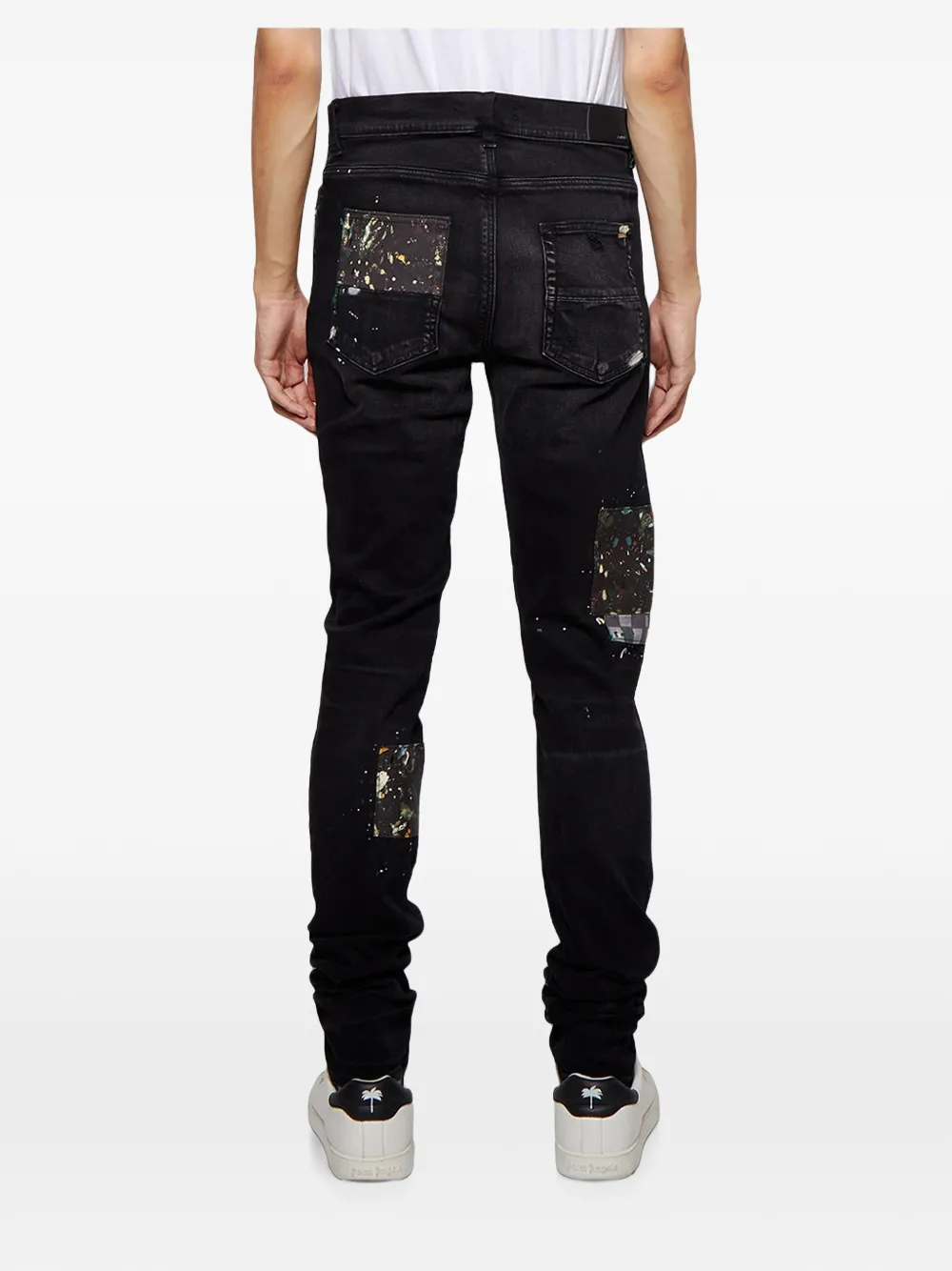  Amiri Paint-splatter Patched Jeans - Negro 