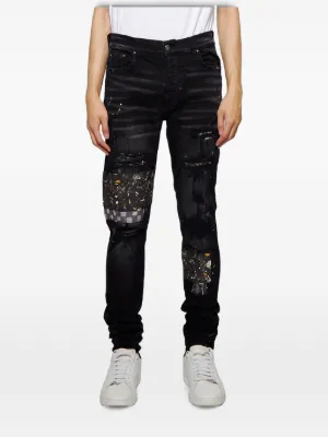 AMIRI ダメージ スキニージーンズ | ブルー | FARFETCH JP
