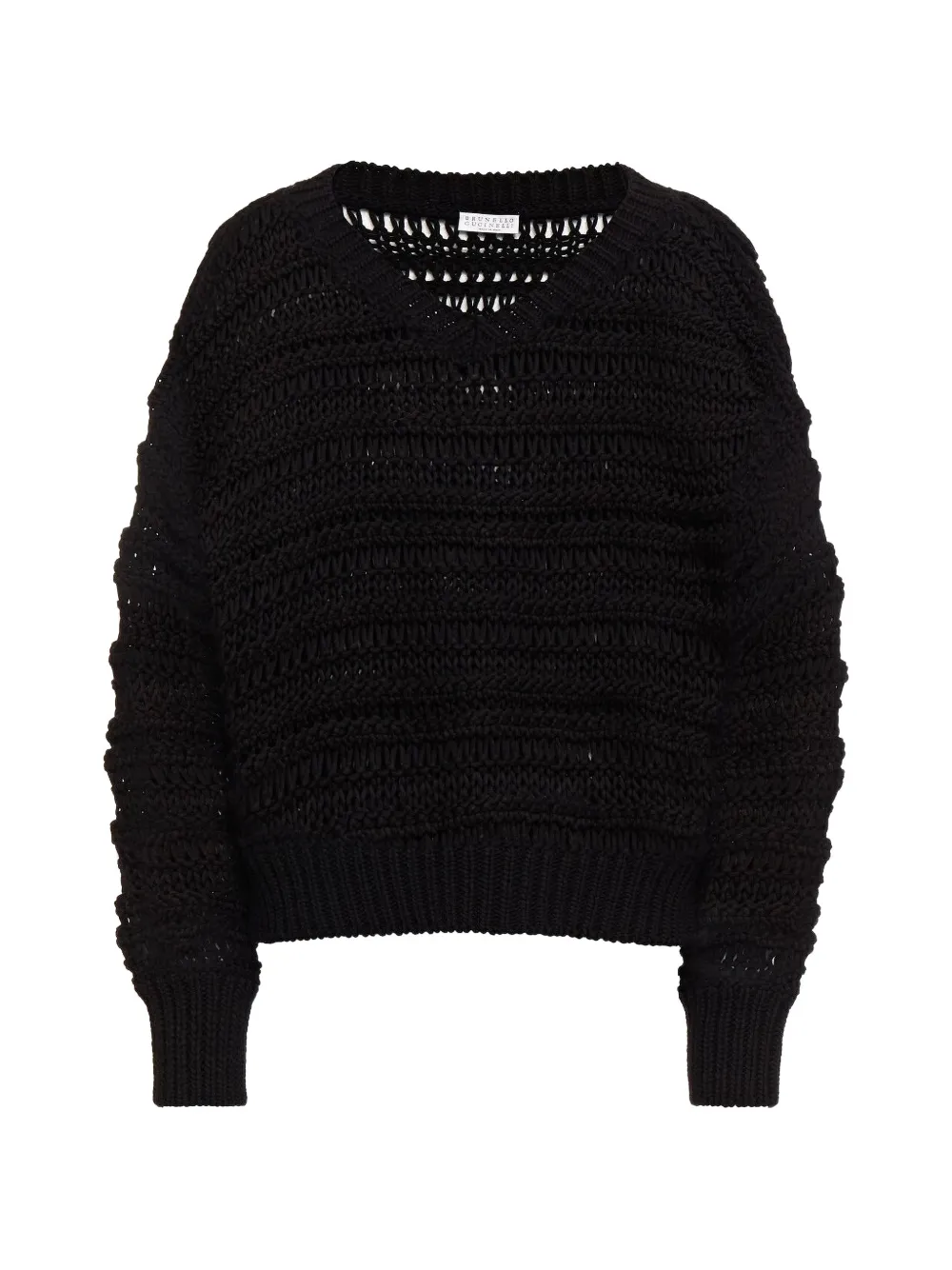 Brunello Cucinelli Monili-detail open-knit knitwear - Nero