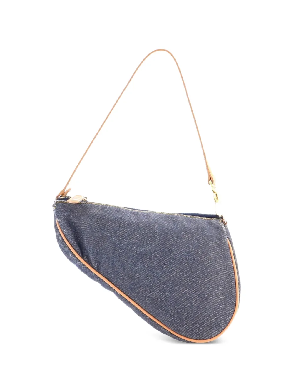 Christian Dior Pre-Owned Clutch Vintage Saddle Bag mini in denim - Blu