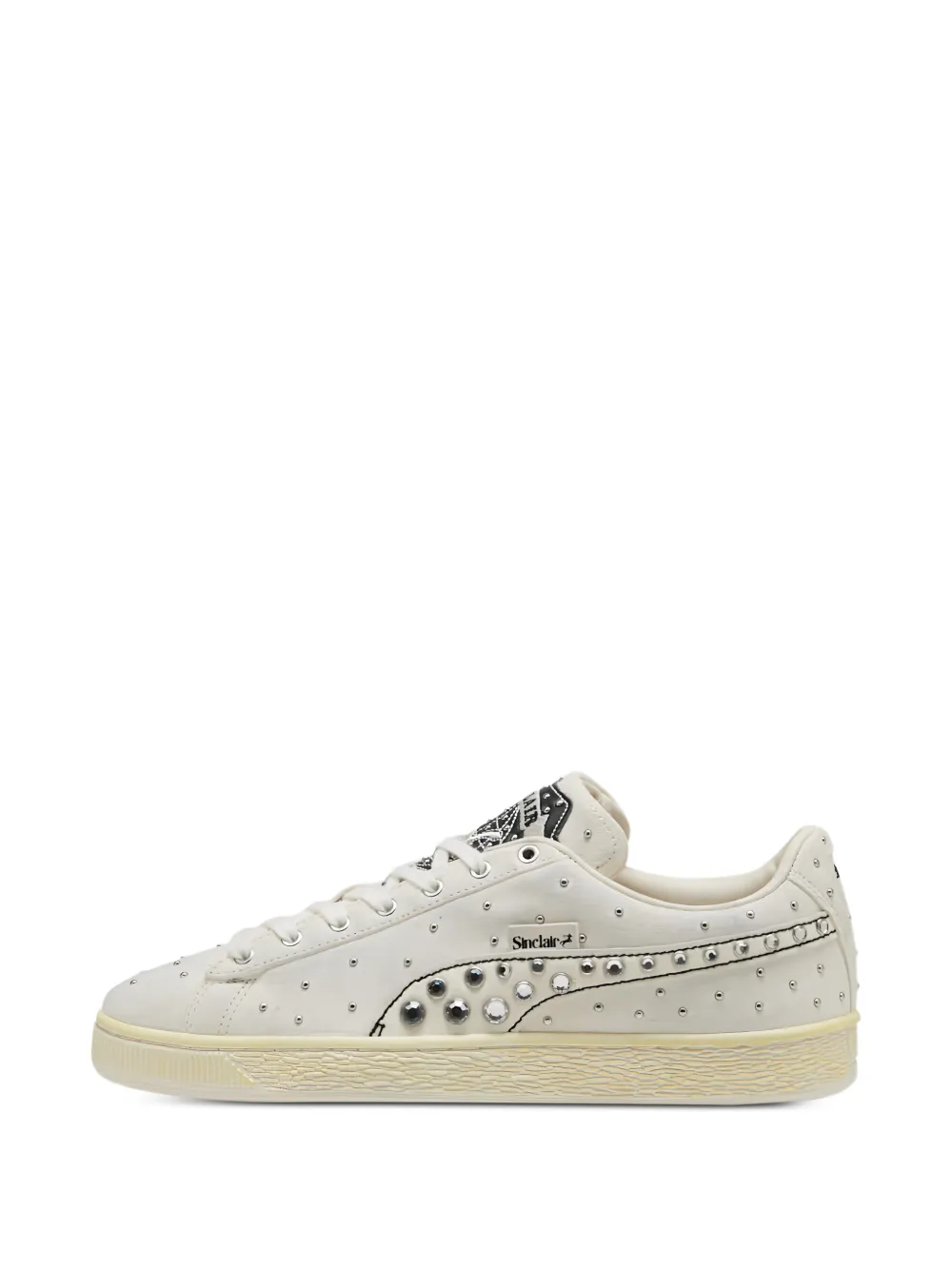 PUMA x SINCLAIR Suede Worn stud-embellished sneakers - Nude
