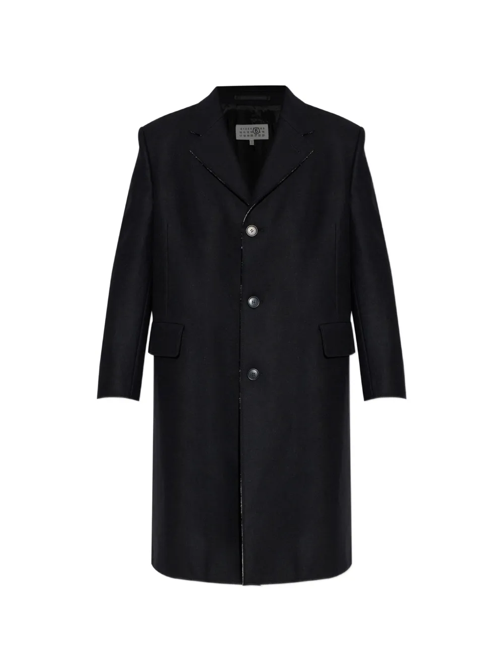 MM6 Maison Margiela Cappotto con bordo a taglio vivo - Nero