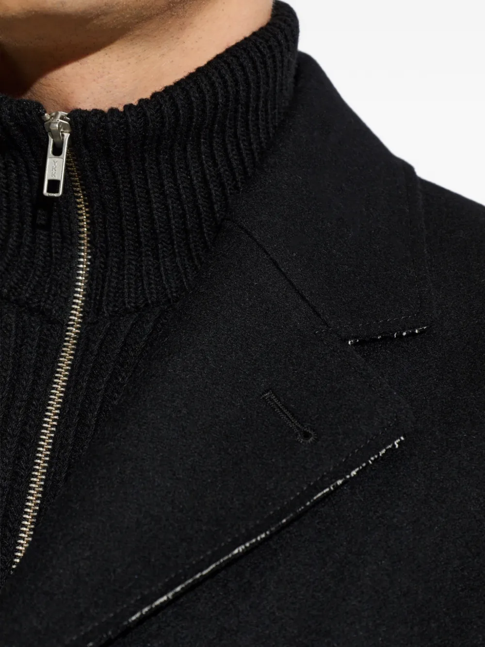 MM6 Maison Margiela Jas met enkele rij knopen en stiksels Zwart