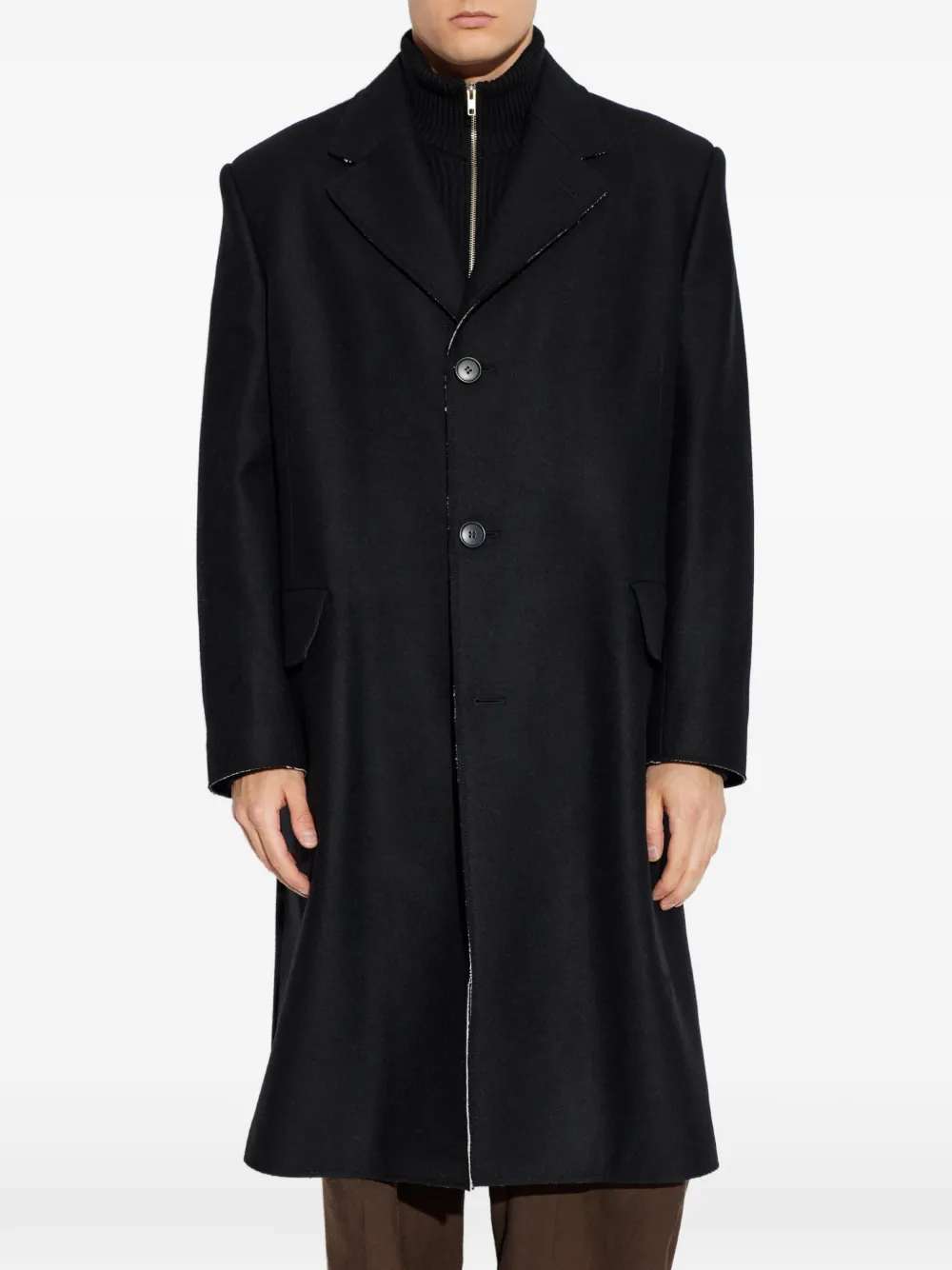 MM6 Maison Margiela Jas met enkele rij knopen en stiksels Zwart